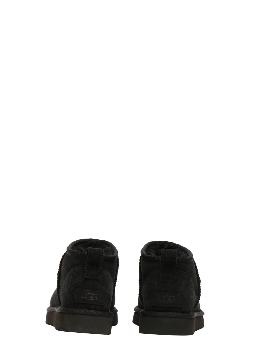 Stivali Classic Ultra Mini in Suede Neri con Imbottitura in Lana