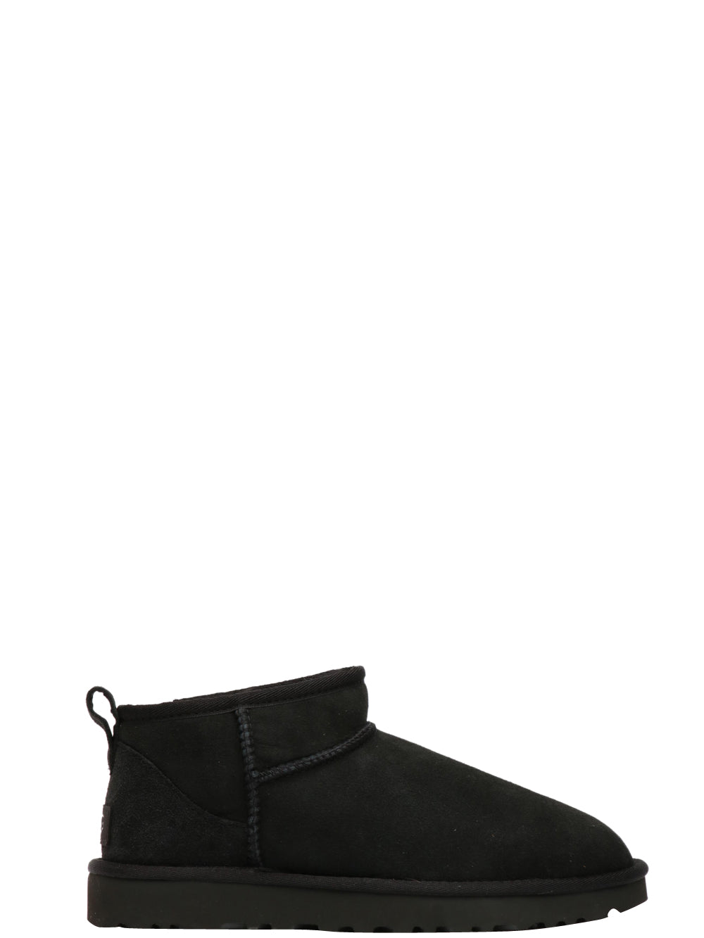Stivali Classic Ultra Mini in Suede Neri con Imbottitura in Lana