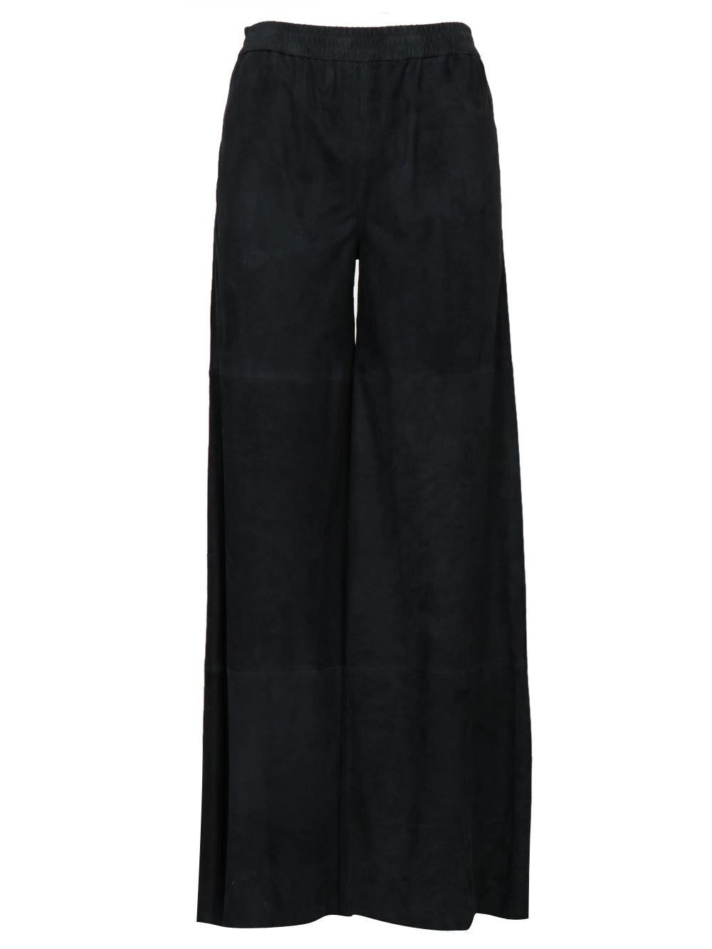 VIA MASINI 80 Pantaloni Corso Europa in Pelle Scamosciata Blu Notte Blu