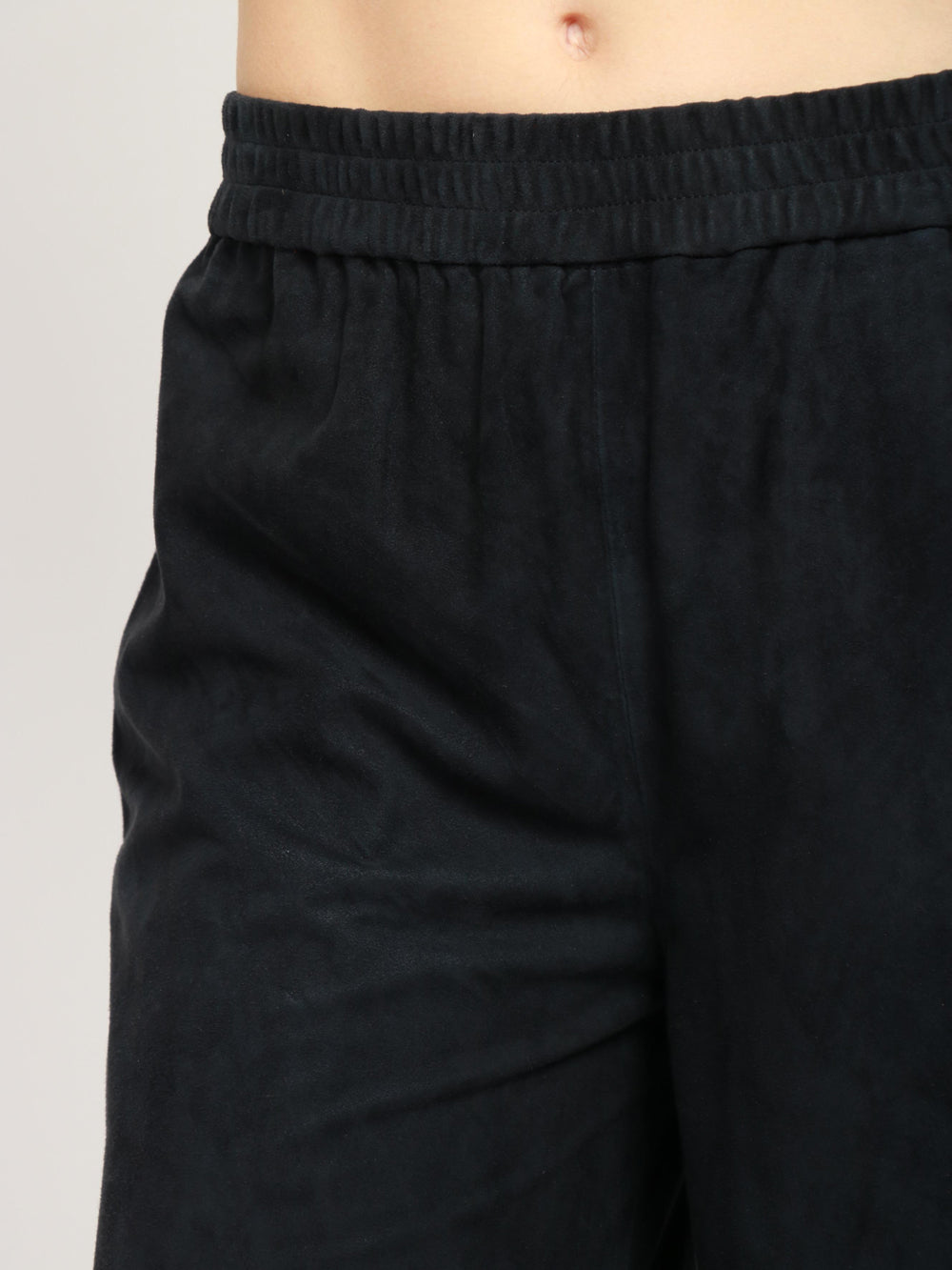 VIA MASINI 80 Pantaloni Corso Europa in Pelle Scamosciata Blu Notte Blu