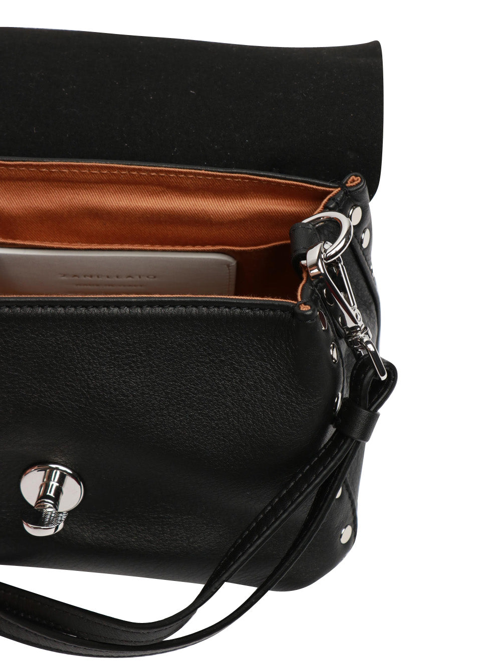 Borsa a Mano Postina Piuma Baby in Pelle Nera