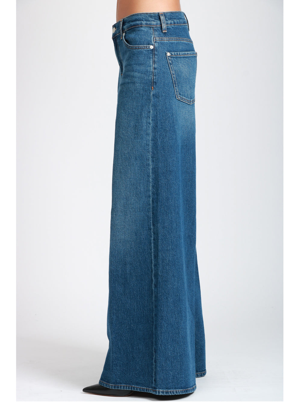 7 FOR ALL MANKIND Jeans Marie Palazzo in Denim di Cotone Blu Denim
