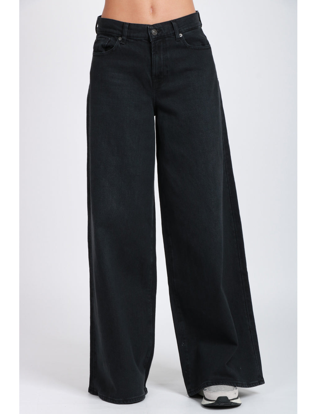7 FOR ALL MANKIND Jeans Marie Palazzo in Denim Nero Denim Nero