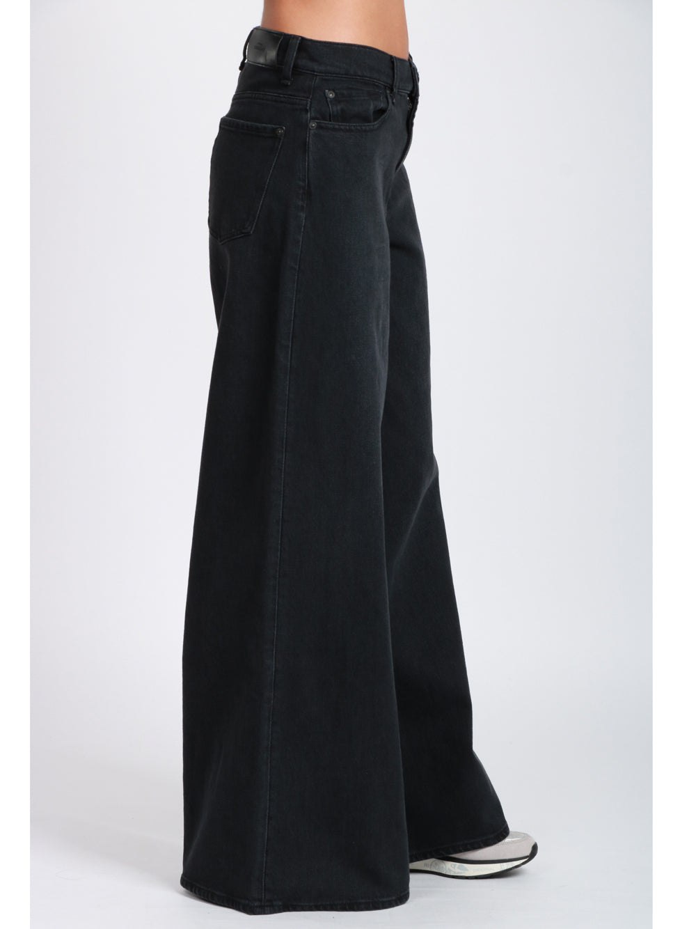 7 FOR ALL MANKIND Jeans Marie Palazzo in Denim Nero Denim Nero