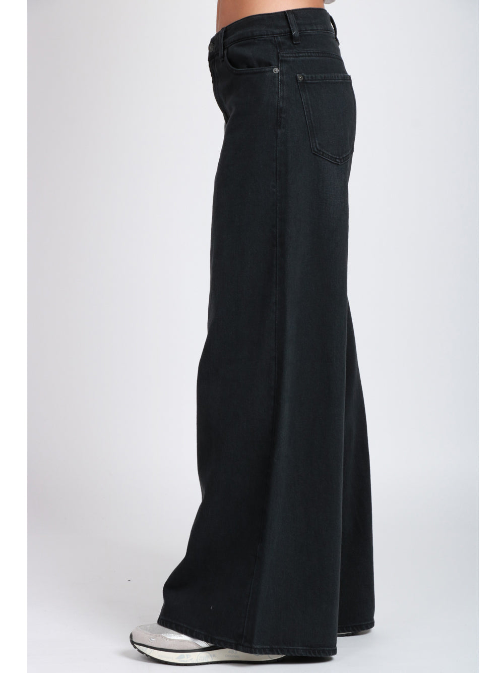 7 FOR ALL MANKIND Jeans Marie Palazzo in Denim Nero Denim Nero