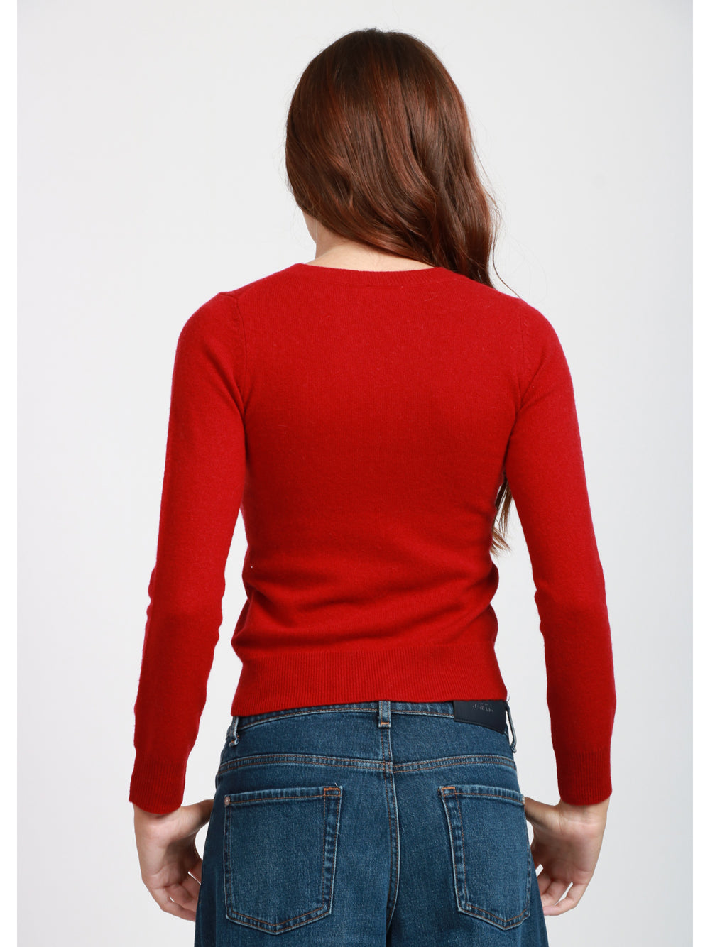 ABSOLUT CASHMERE Maglia Catelina Girocollo in Cashmere Rossa Scuro Ciliegia