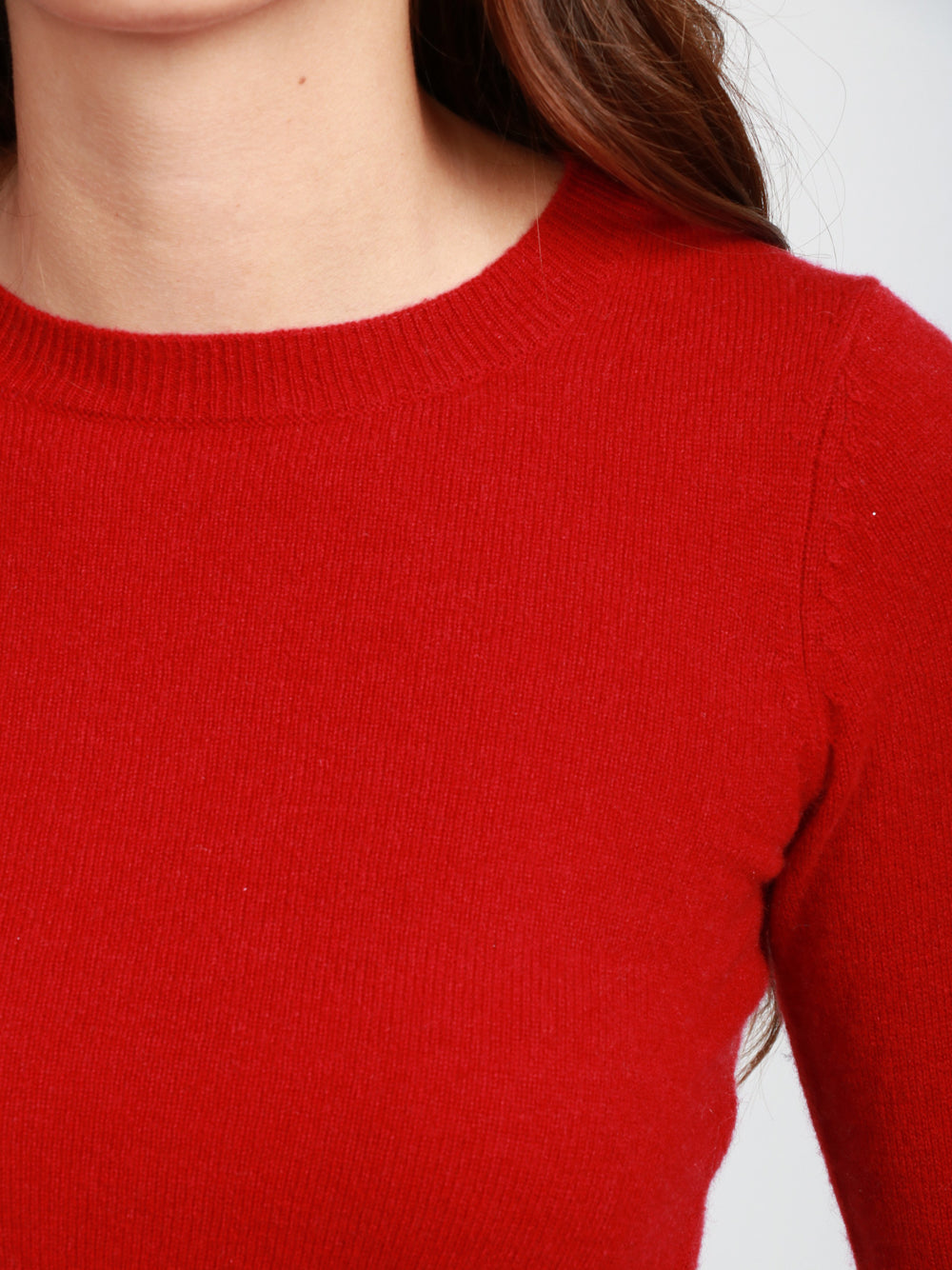 ABSOLUT CASHMERE Maglia Catelina Girocollo in Cashmere Rossa Scuro Ciliegia