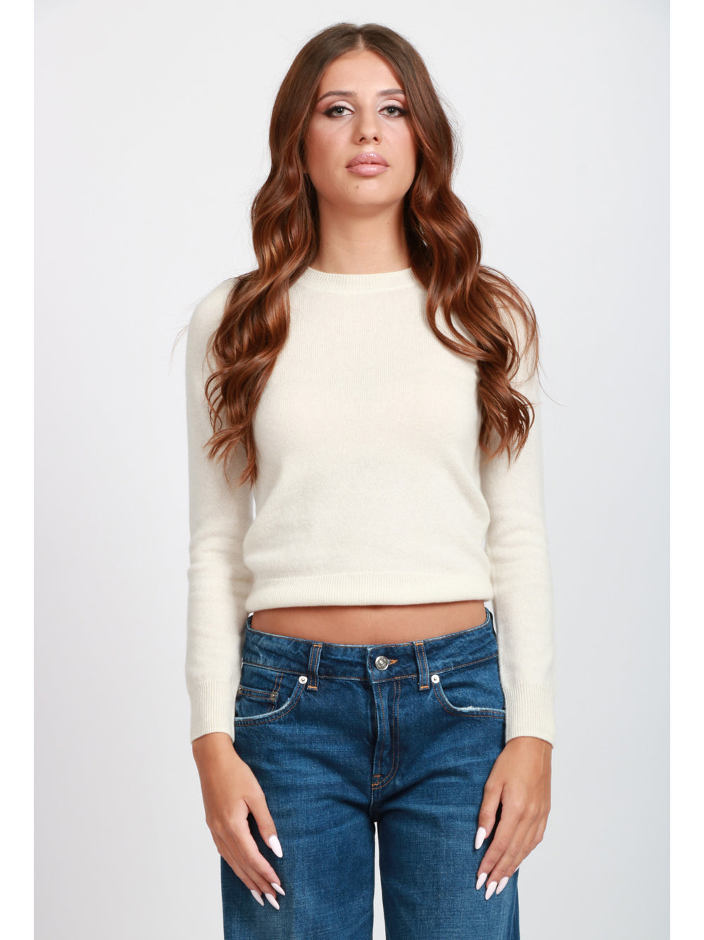 ABSOLUT CASHMERE Maglia Catelina Girocollo in Cashmere Panna Panna