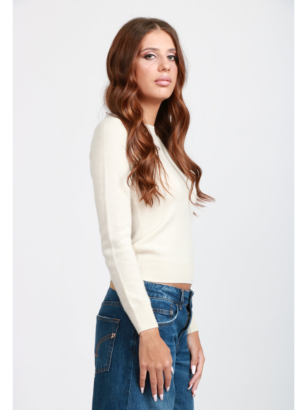 ABSOLUT CASHMERE Maglia Catelina Girocollo in Cashmere Panna Panna