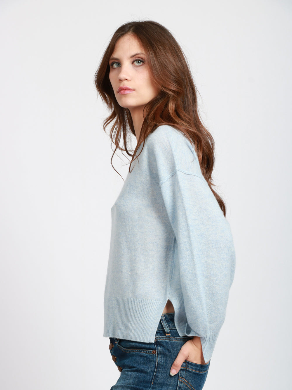 ABSOLUT CASHMERE Maglia Caterina Girocollo in Cashmere Polvere Carta da zucchero