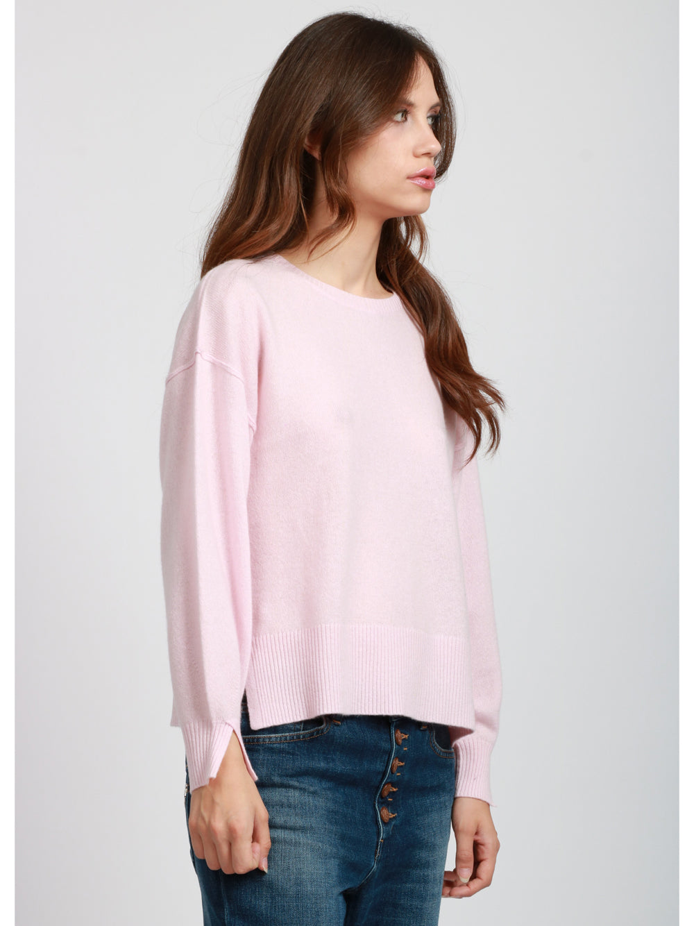 ABSOLUT CASHMERE Maglia Caterina Girocollo in Cashmere Rosa Rosa