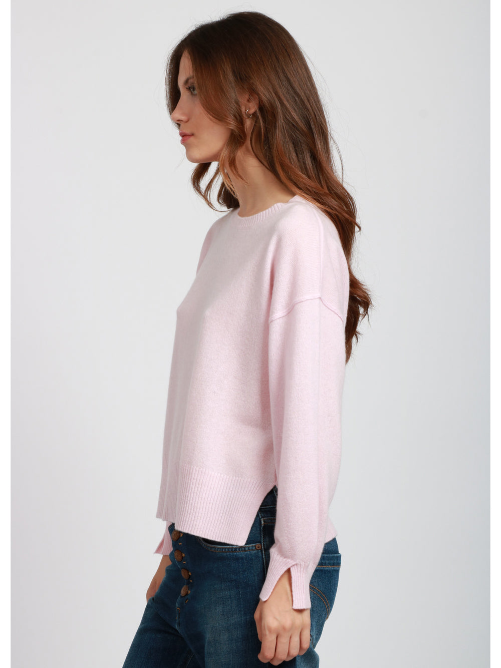 ABSOLUT CASHMERE Maglia Caterina Girocollo in Cashmere Rosa Rosa