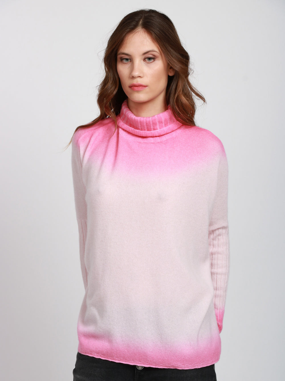 ABSOLUT CASHMERE Maglia Clarissa in Cashmere Sfumato Rosa e Fucsia Rosa/fucsia