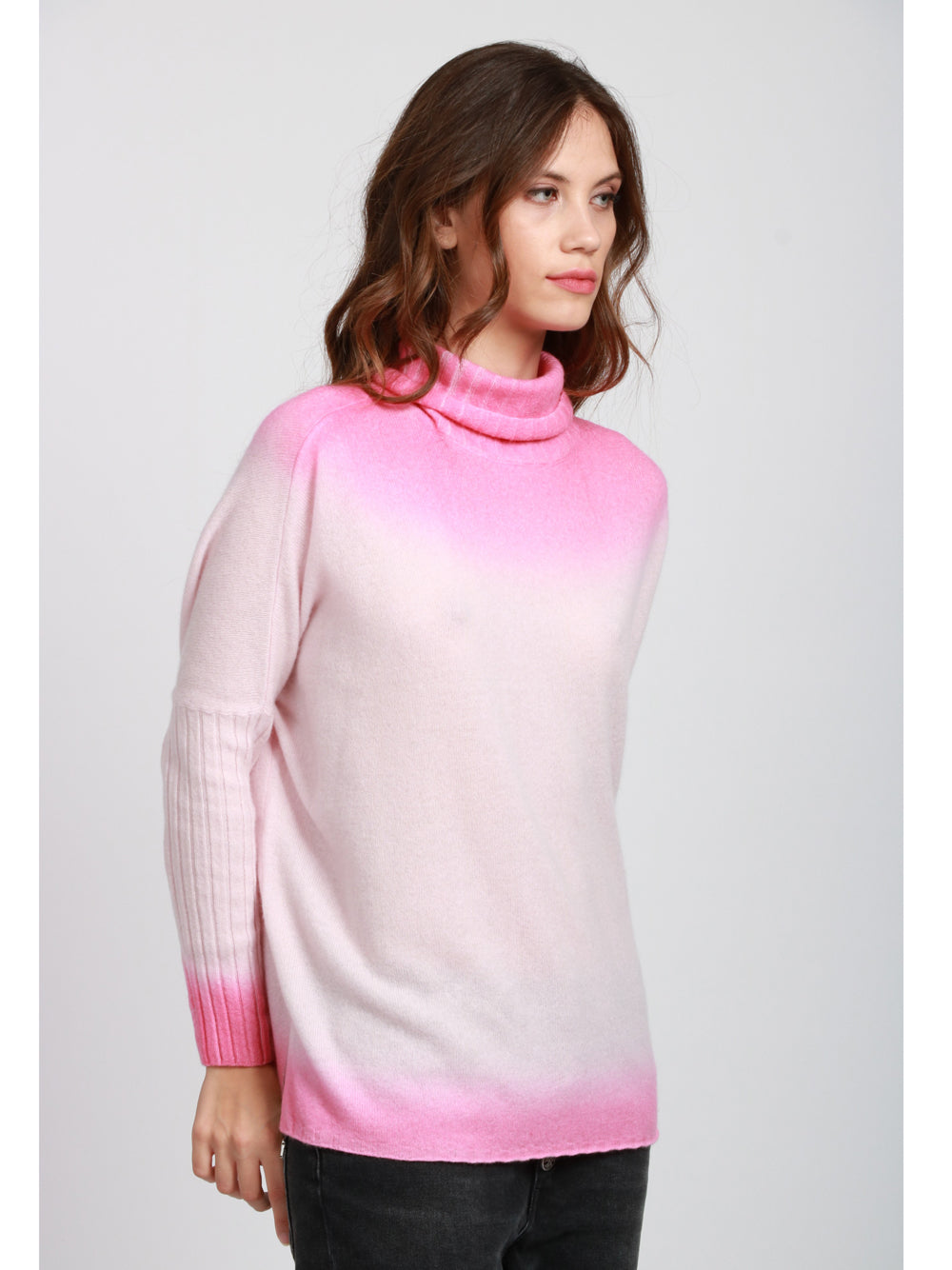 ABSOLUT CASHMERE Maglia Clarissa in Cashmere Sfumato Rosa e Fucsia Rosa/fucsia