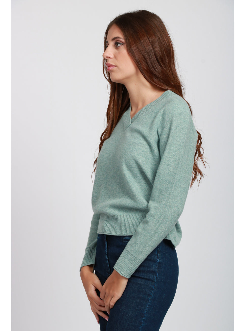 ABSOLUT CASHMERE Maglia Francesca in Misto Cashmere Salvia Verde acqua