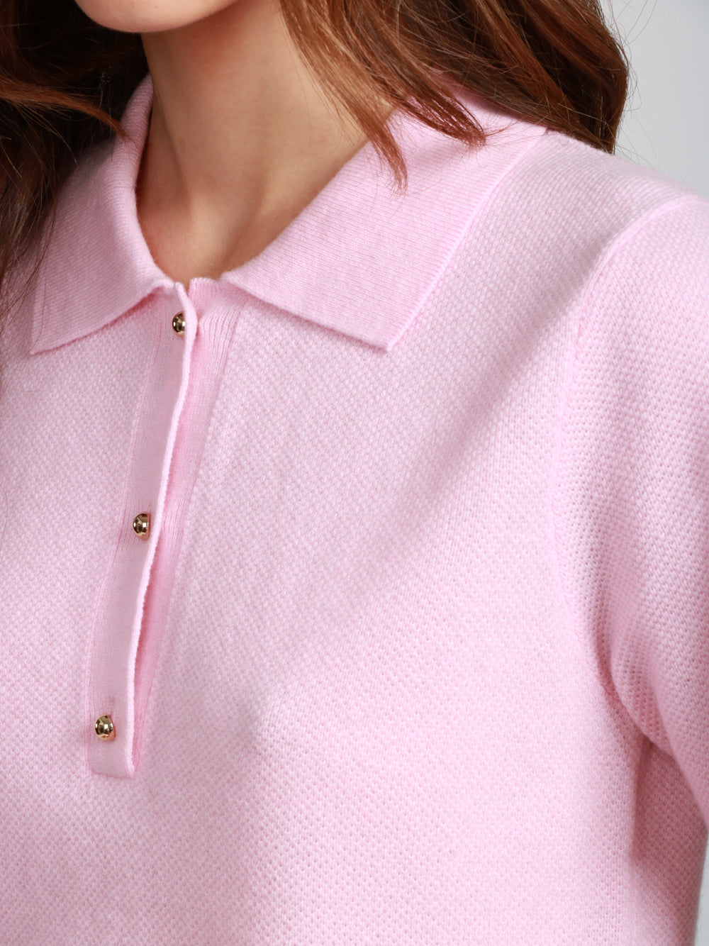 ABSOLUT CASHMERE Maglia Polo Giulia in Misto Cashmere Rosa Rosa