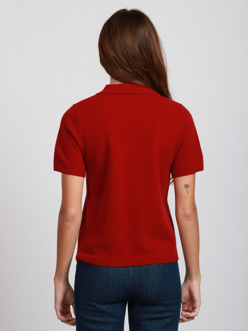 ABSOLUT CASHMERE Maglia Polo Giulia in Misto Cashmere Rossa Scuro Rosso scuro