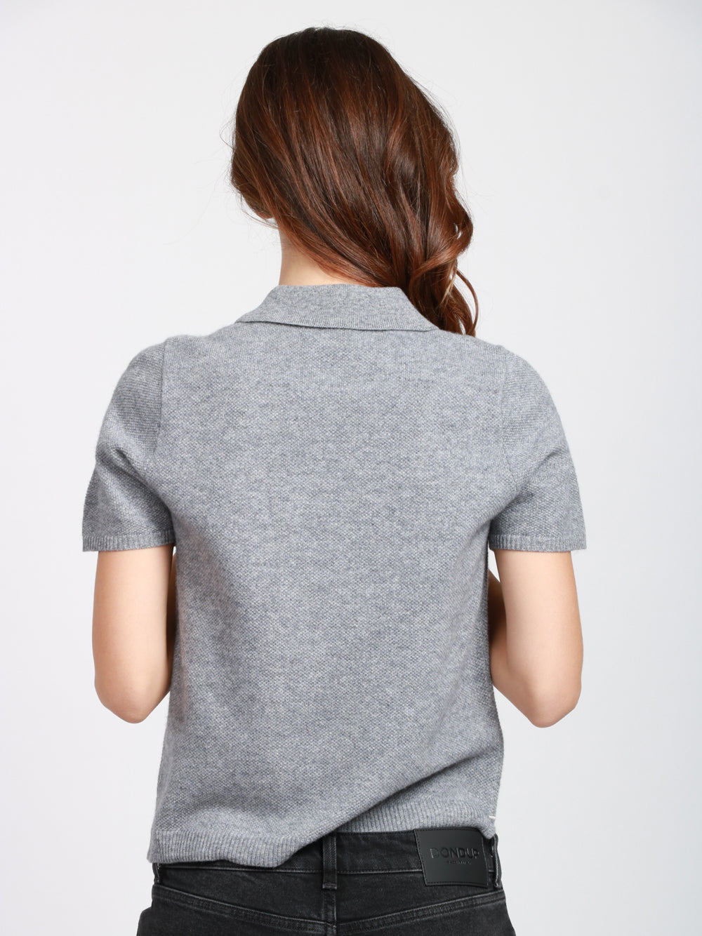 ABSOLUT CASHMERE Maglia Polo Giulia in Misto Cashmere Grigia Grigio