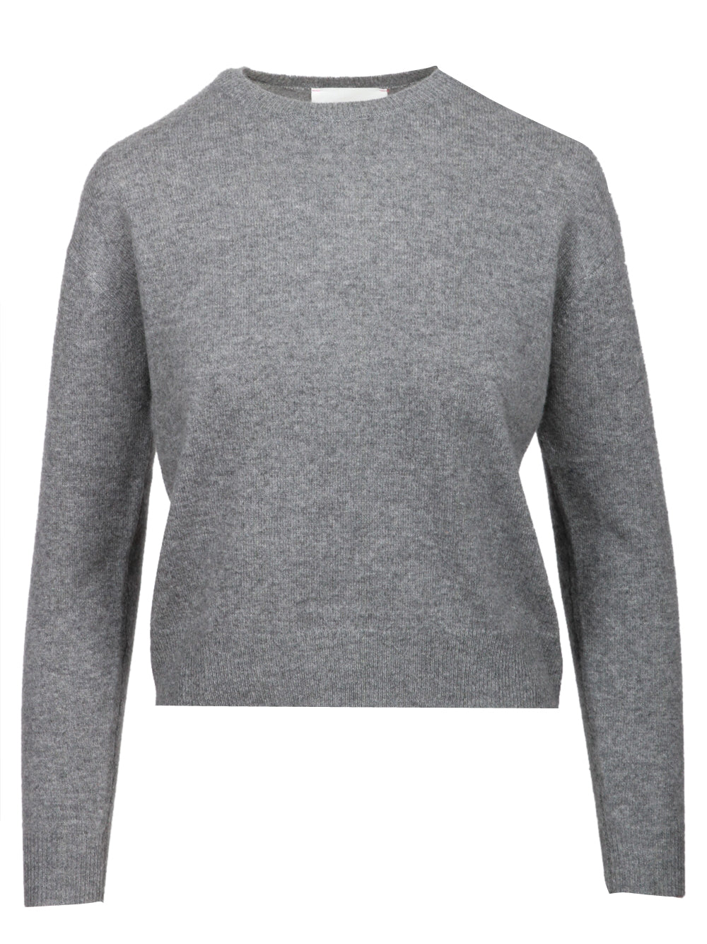 ABSOLUT CASHMERE Maglia Mirella Girocollo in Cashmere Grigia con Scritta Ciao Grigio