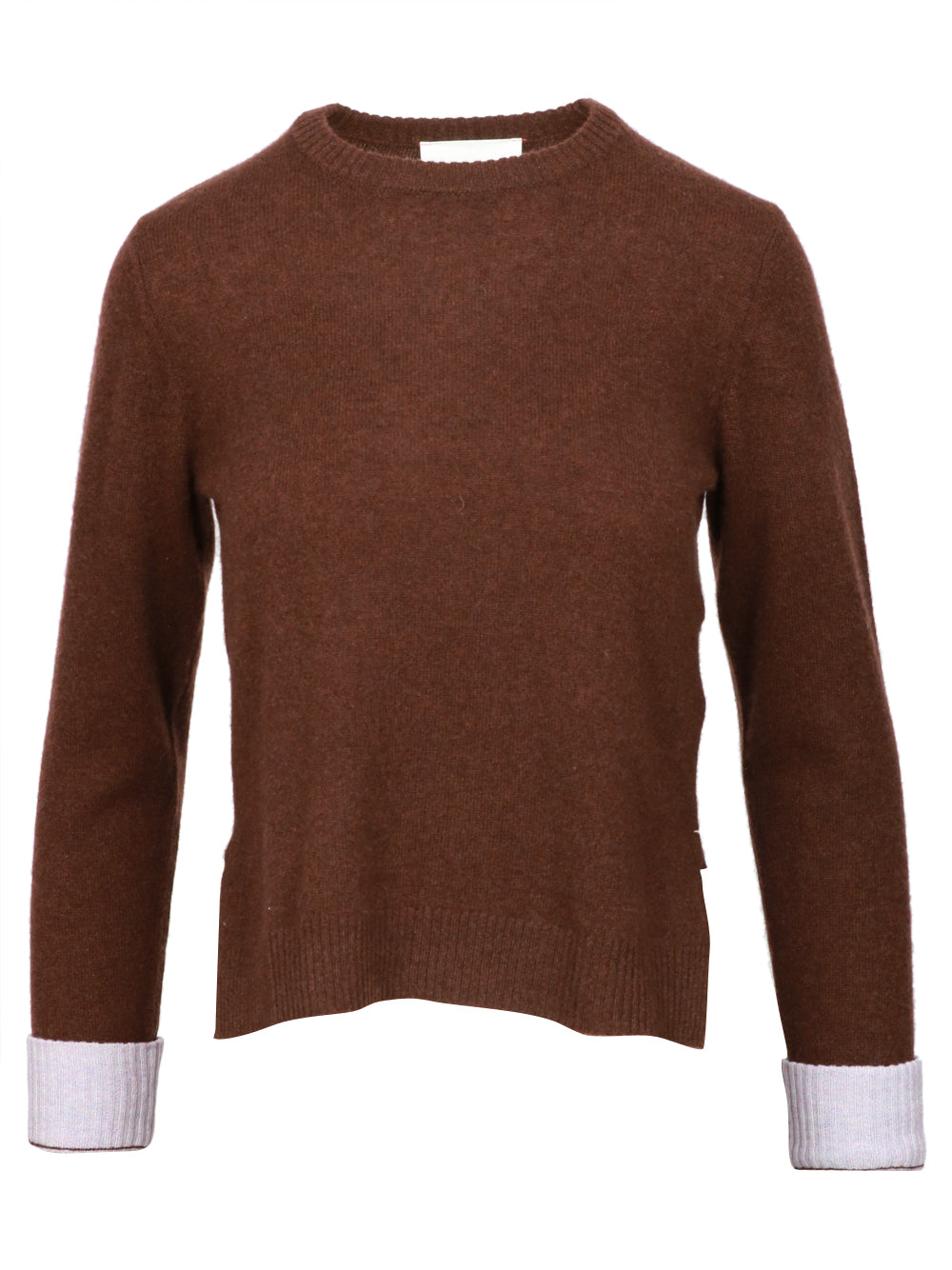ABSOLUT CASHMERE Maglia Nadia Girocollo in Cashmere Marrone e Lilla Marrone/lilla