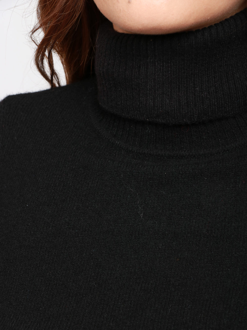 ABSOLUT CASHMERE Maglia Ninon in Cashmere Nera con Collo Alto Nero