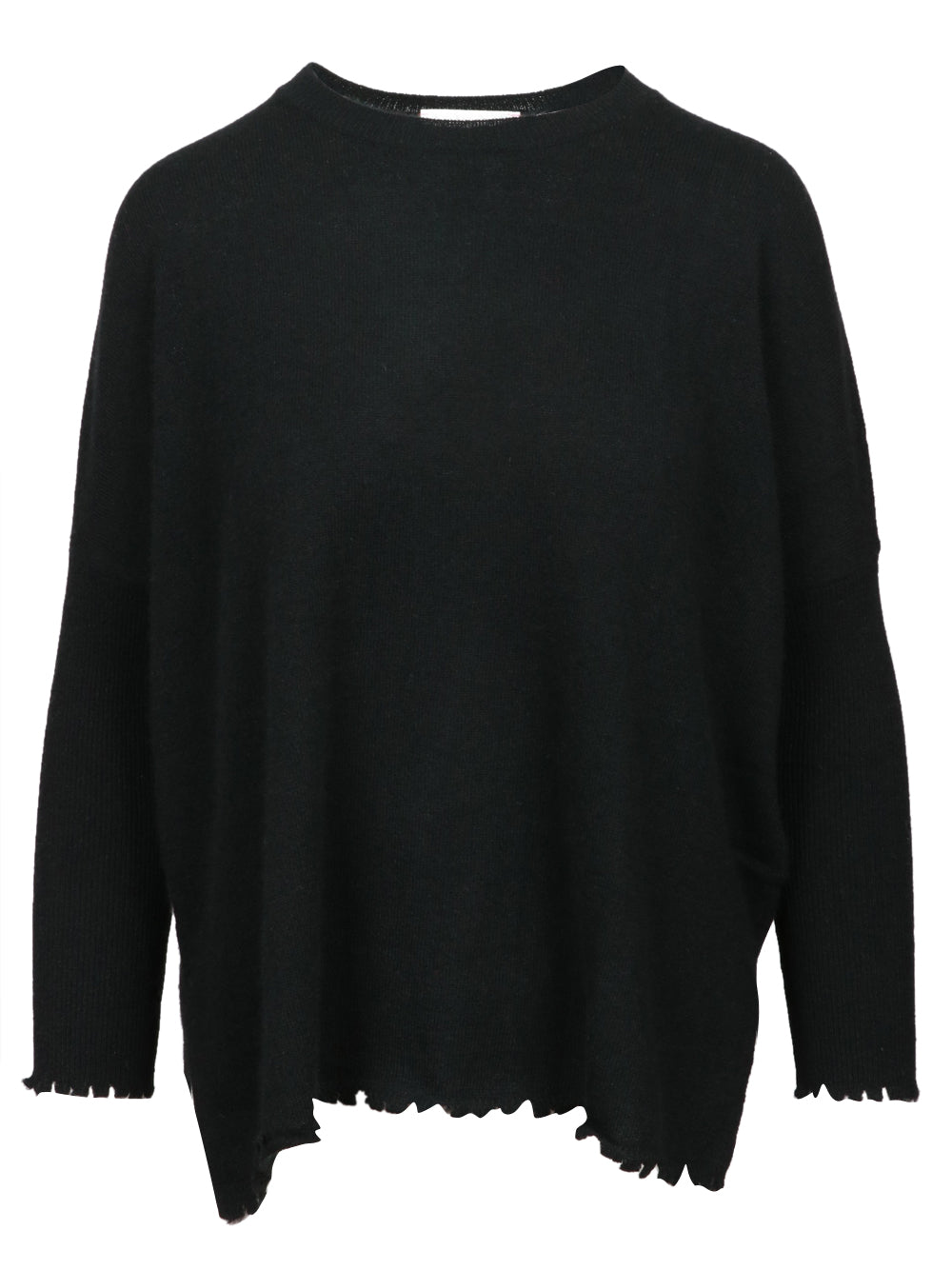ABSOLUT CASHMERE Maglia Ofelia Girocollo in Cashmere Nera con Rotture Nero