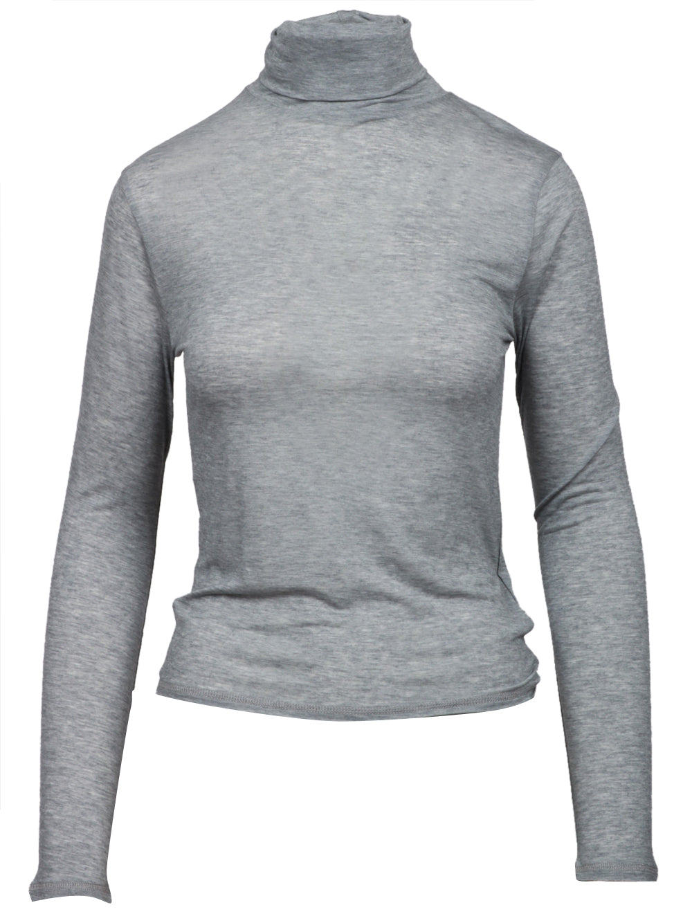 ABSOLUT CASHMERE Maglia Sabine in Misto Lana Grigia con Collo Alto Grigio chiaro
