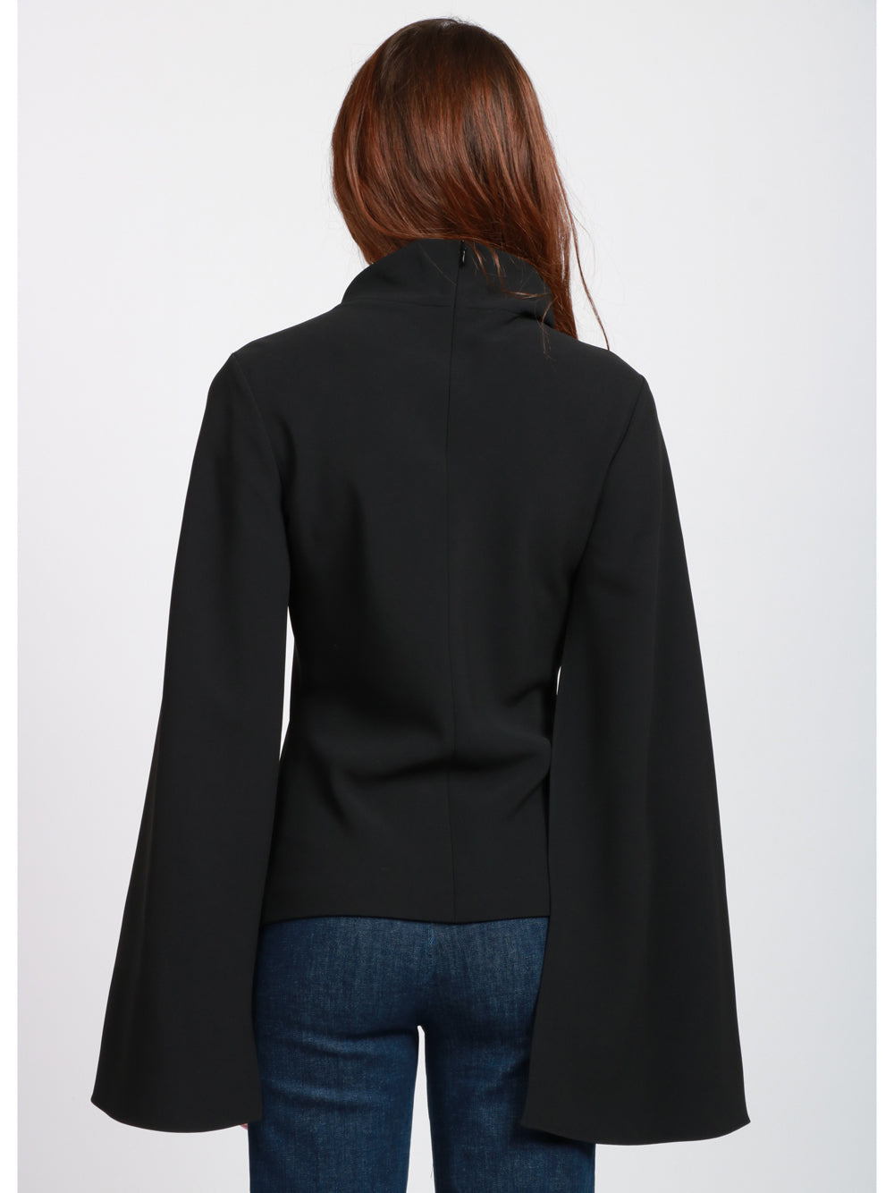 ALBERTA FERRETTI Blusa Nera con Collo Alto e Maniche Lunghe con Aperture Nero