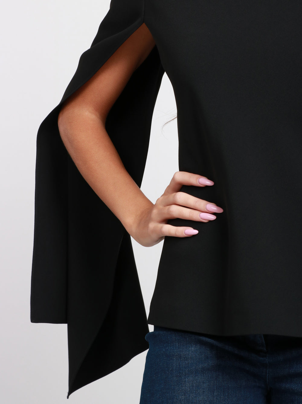 ALBERTA FERRETTI Blusa Nera con Collo Alto e Maniche Lunghe con Aperture Nero