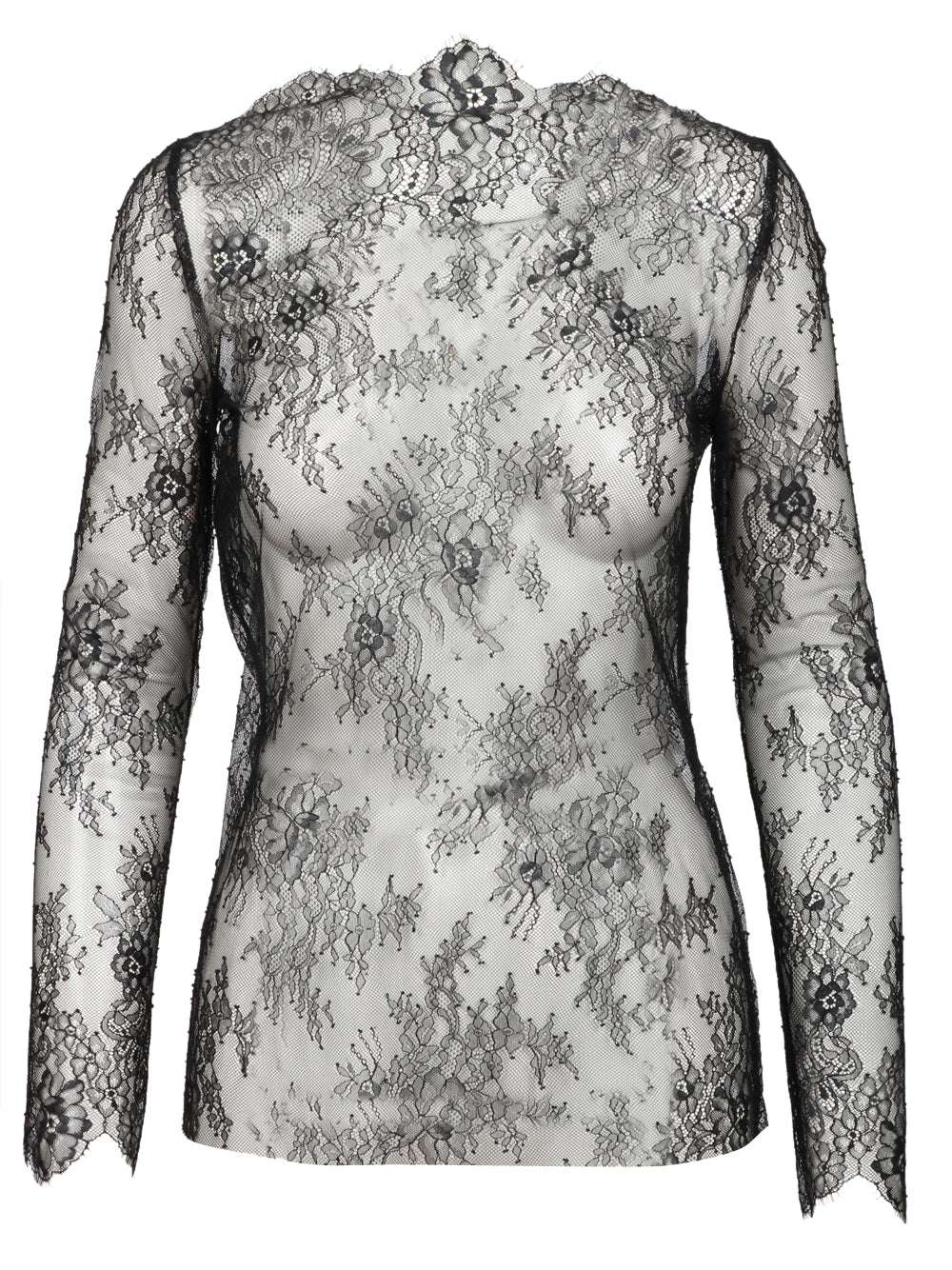 ALBERTA FERRETTI Top in Pizzo Nero Nero