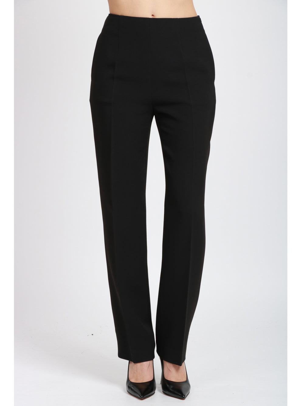 ALBERTA FERRETTI Pantaloni in Cady Neri con Gamba Dritta Nero
