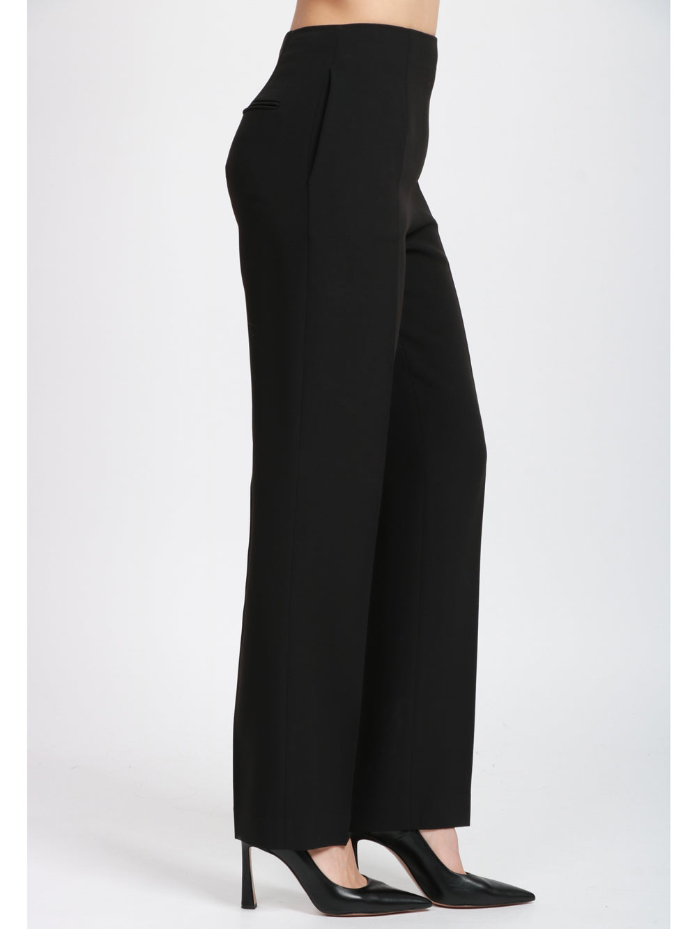 ALBERTA FERRETTI Pantaloni in Cady Neri con Gamba Dritta Nero
