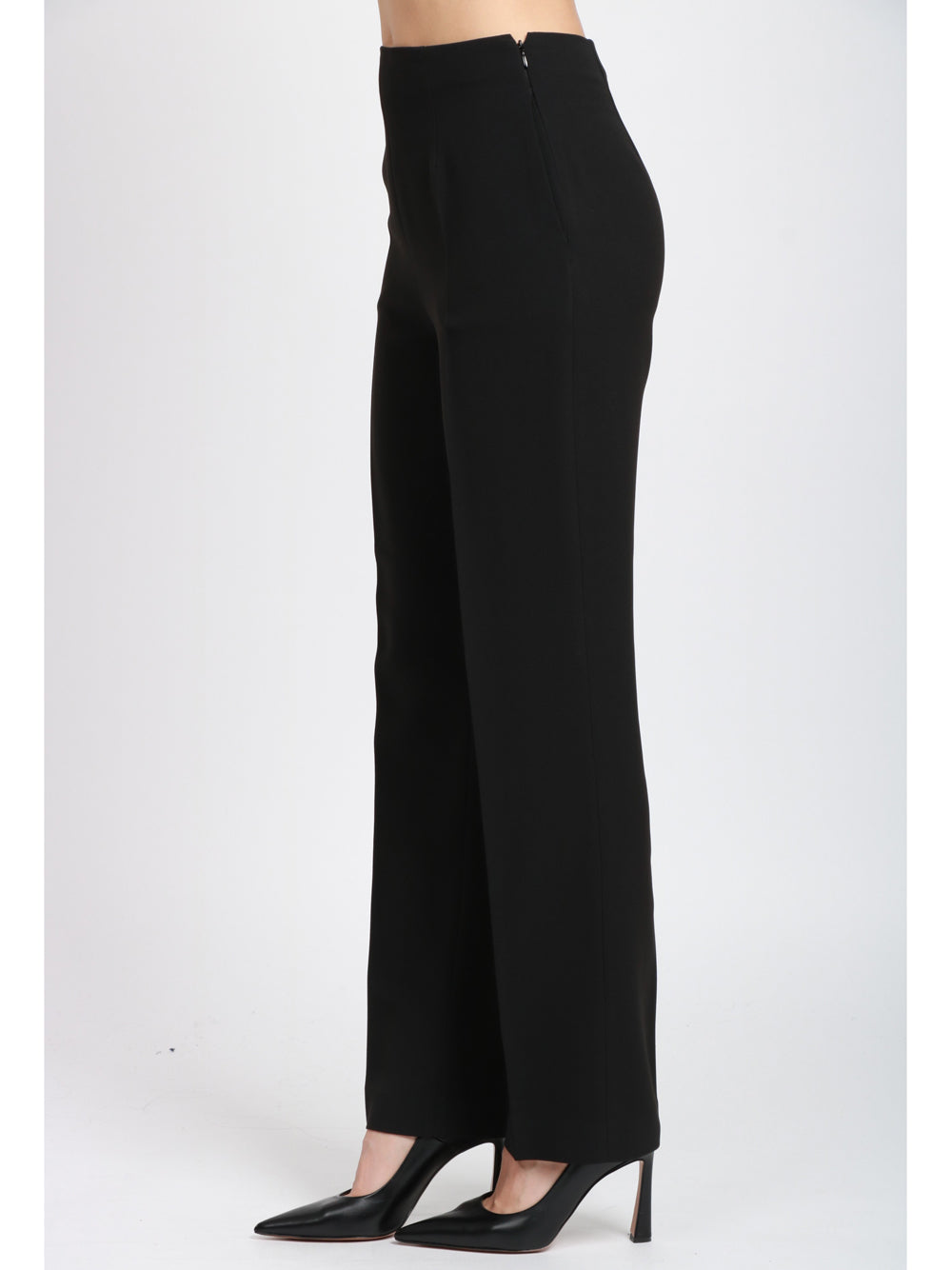 ALBERTA FERRETTI Pantaloni in Cady Neri con Gamba Dritta Nero