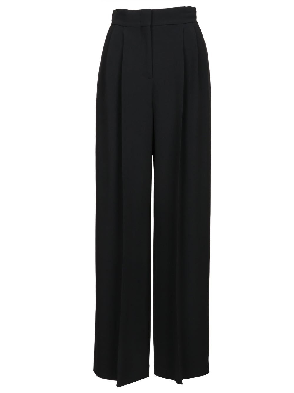 ALBERTA FERRETTI Pantaloni Palazzo in Cady Neri con Pinces Nero