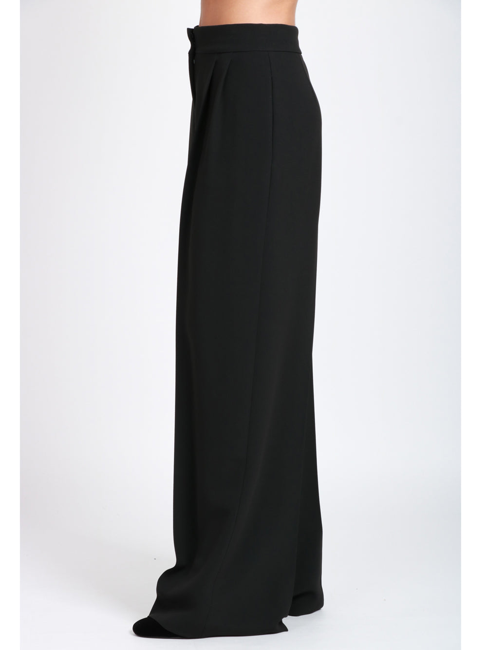 ALBERTA FERRETTI Pantaloni Palazzo in Cady Neri con Pinces Nero