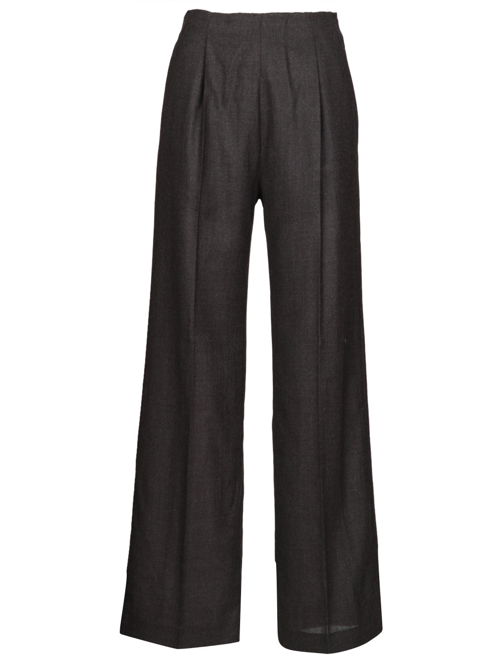 ALBERTA FERRETTI Pantaloni in Lana a Palazzo Grigi con Pences Grigio Antracite