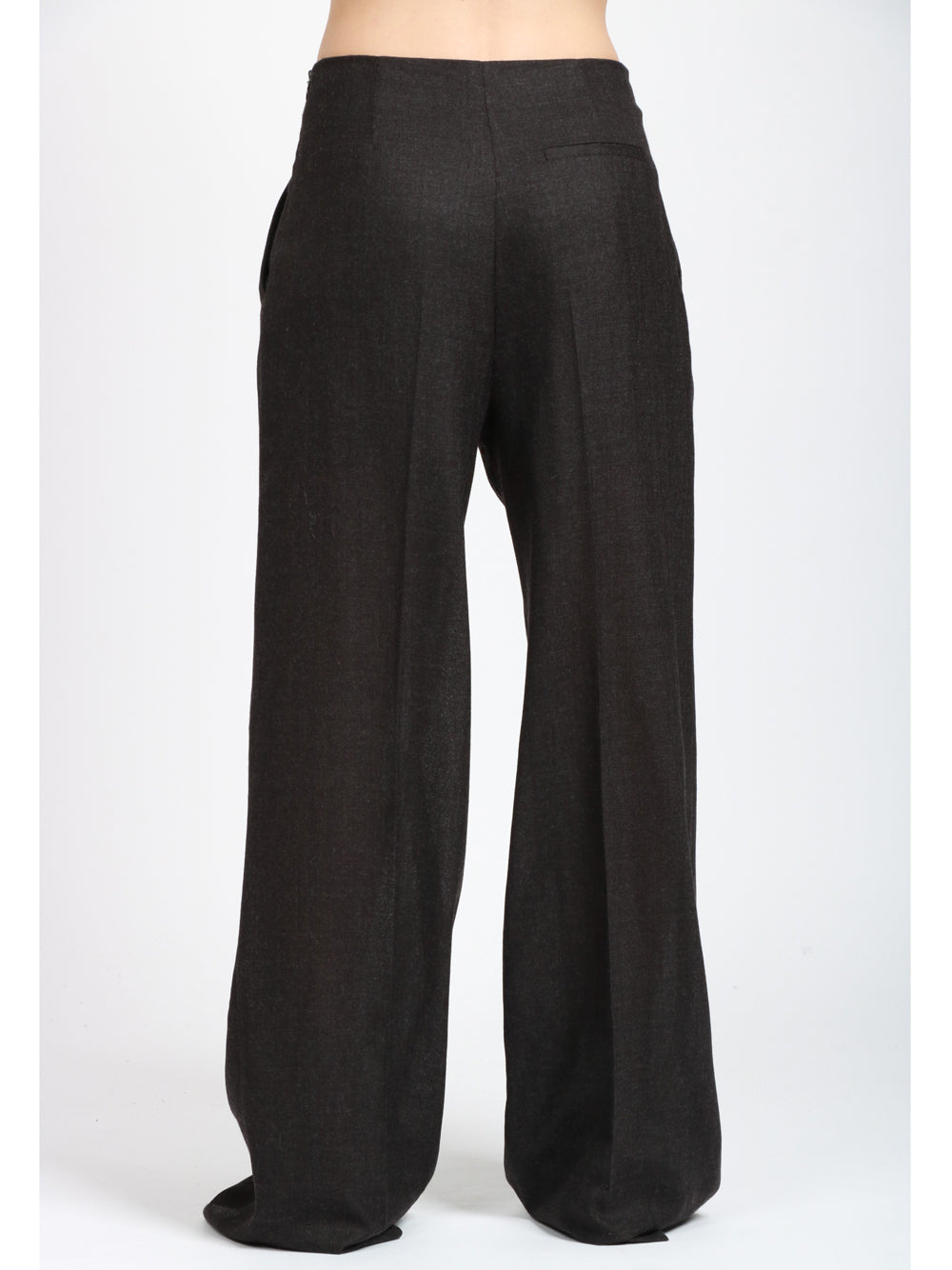 ALBERTA FERRETTI Pantaloni in Lana a Palazzo Grigi con Pences Grigio Antracite