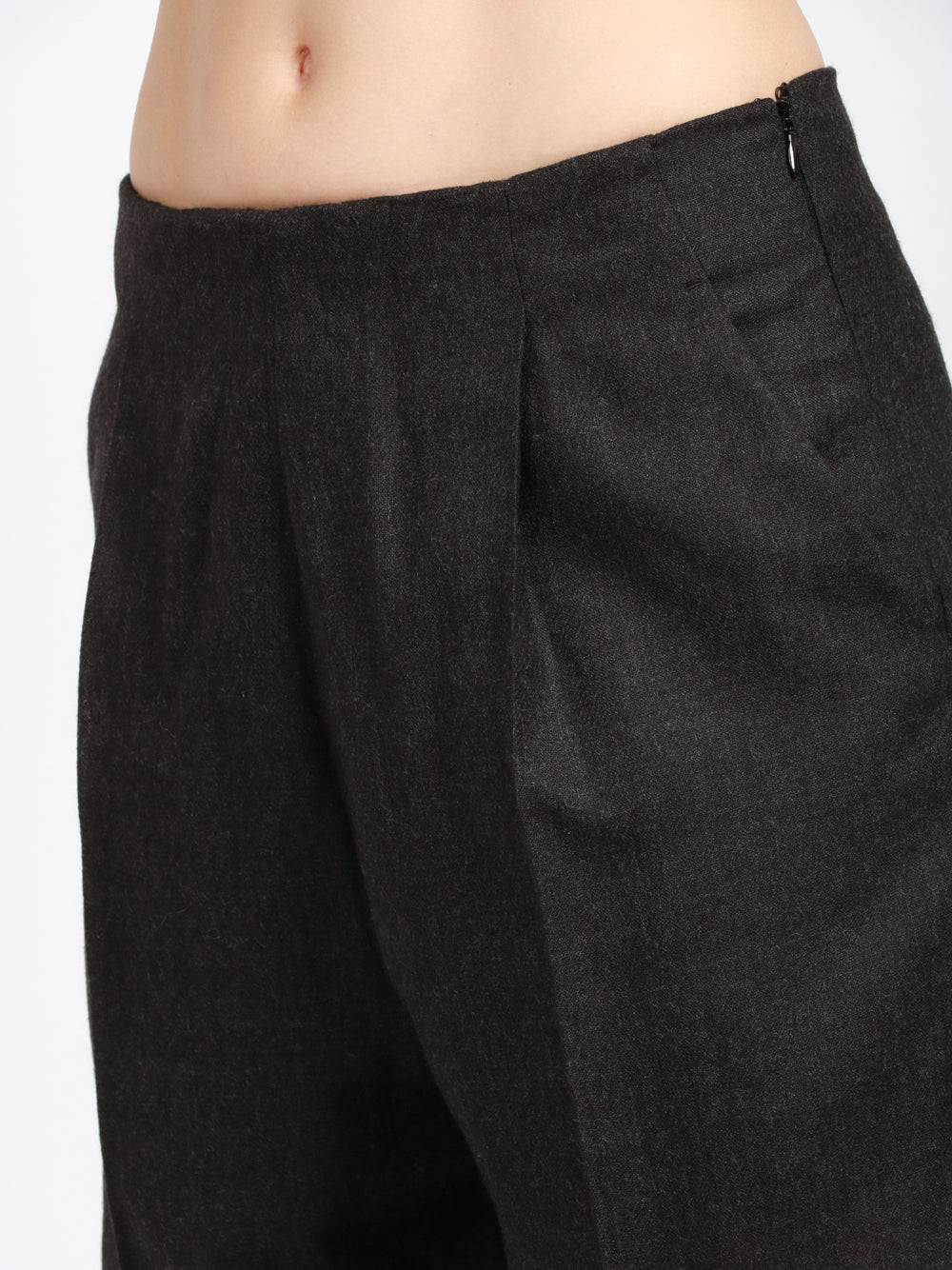 ALBERTA FERRETTI Pantaloni in Lana a Palazzo Grigi con Pences Grigio Antracite