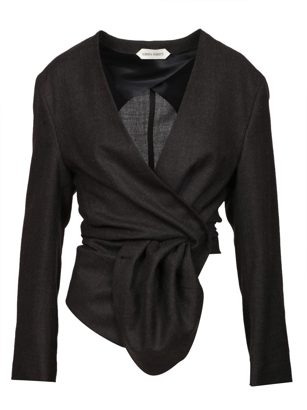 ALBERTA FERRETTI Giacca Top scollo a V Mono Petto Grigia Grigio Antracite