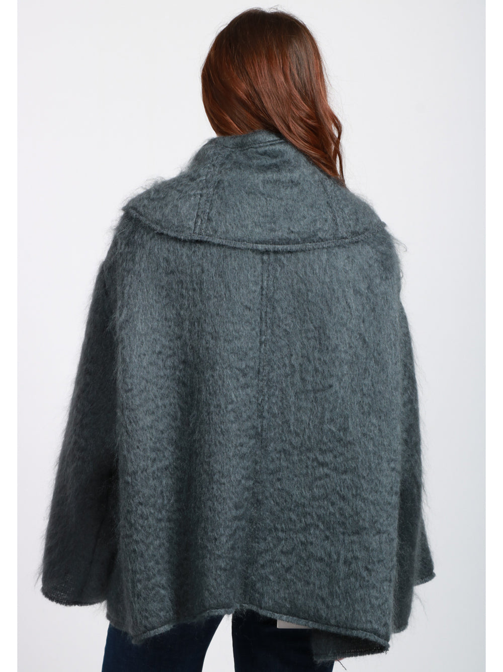 ALBERTA FERRETTI Caban Doppiopetto in Misto Mohair Grigio Grigio