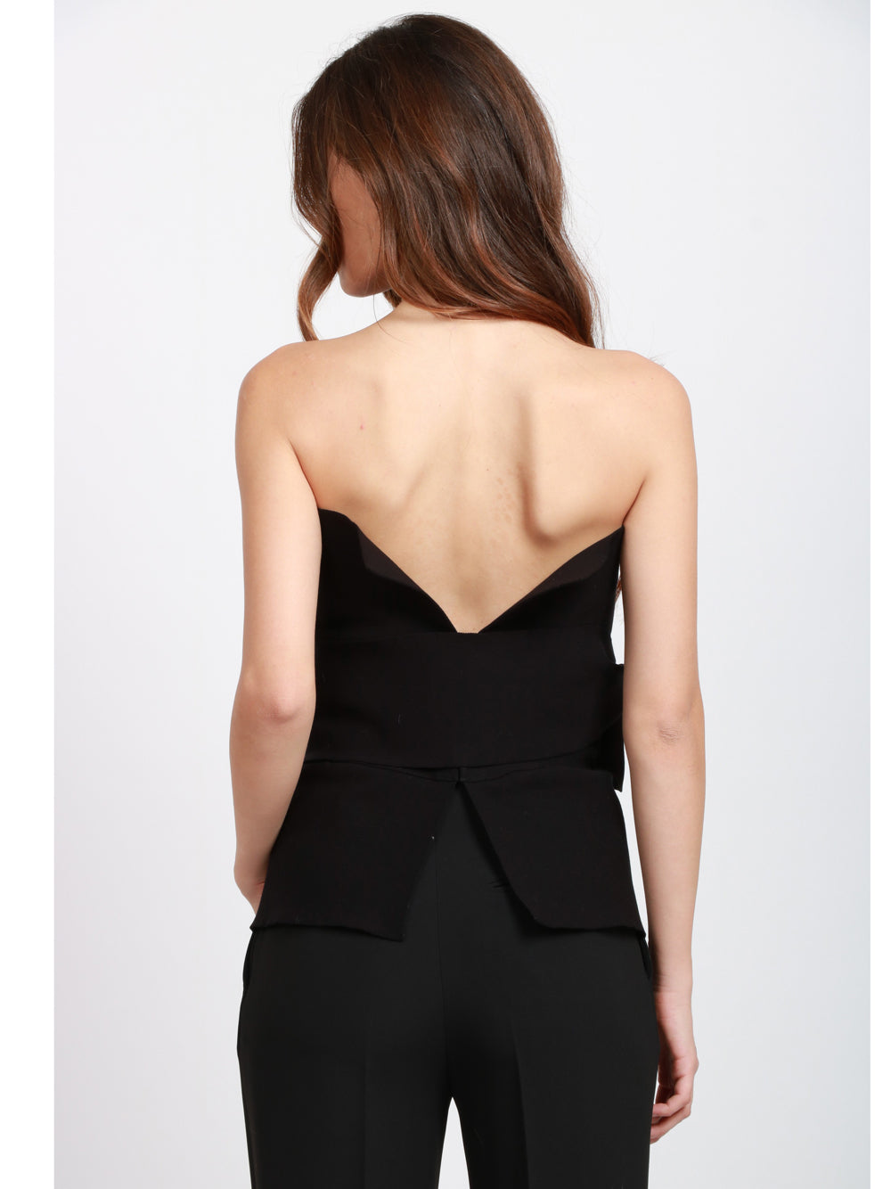 ALBERTA FERRETTI Top Bustier a Fascia Nero con Piume Nero
