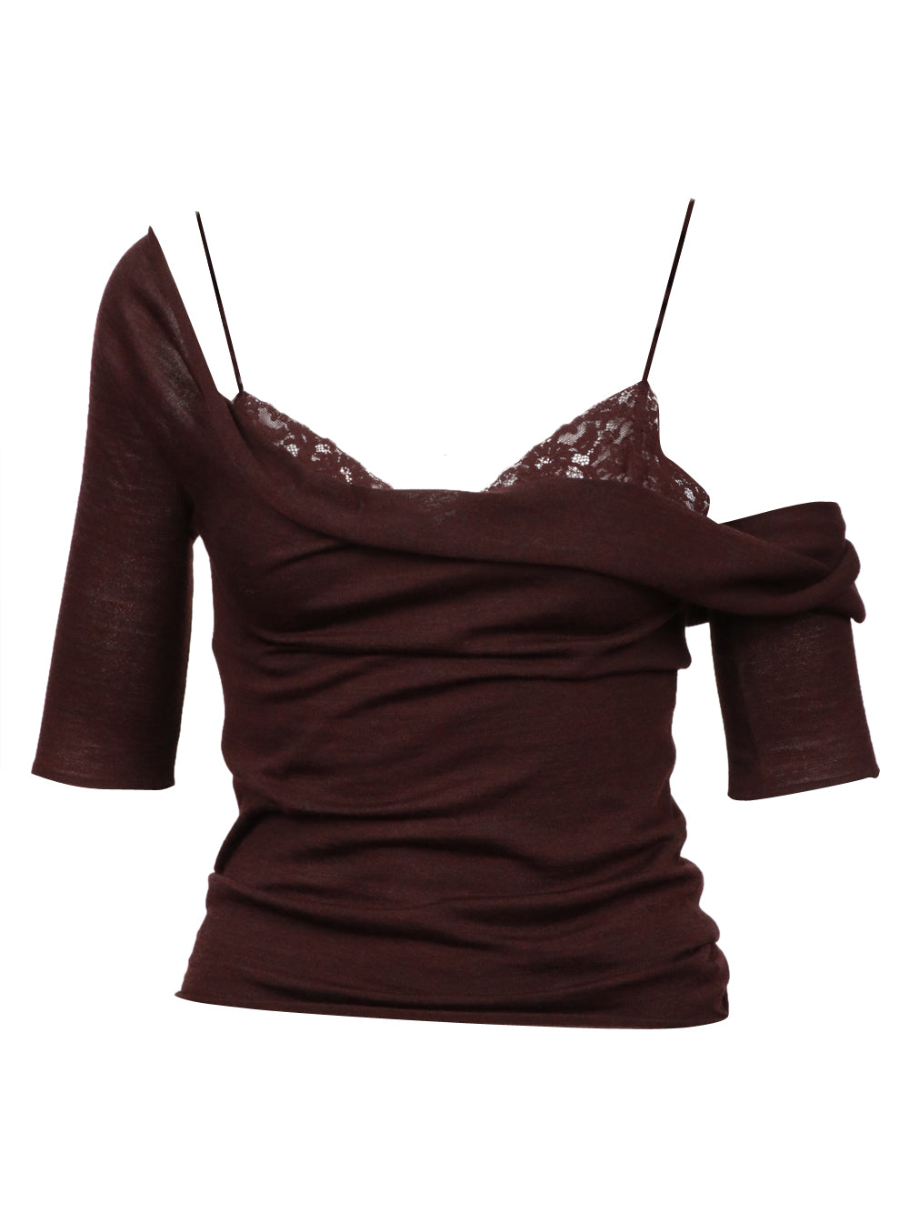 ALBERTA FERRETTI Maglia in Lana Vergine Vinaccio con Dettagli in Pizzo Vinaccio