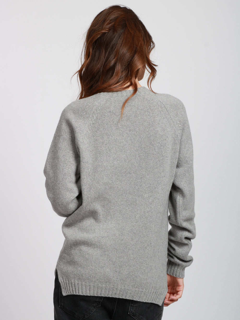 ALBERTA FERRETTI Maglia Girocollo in Cashmere Grigia con Logo Grigio