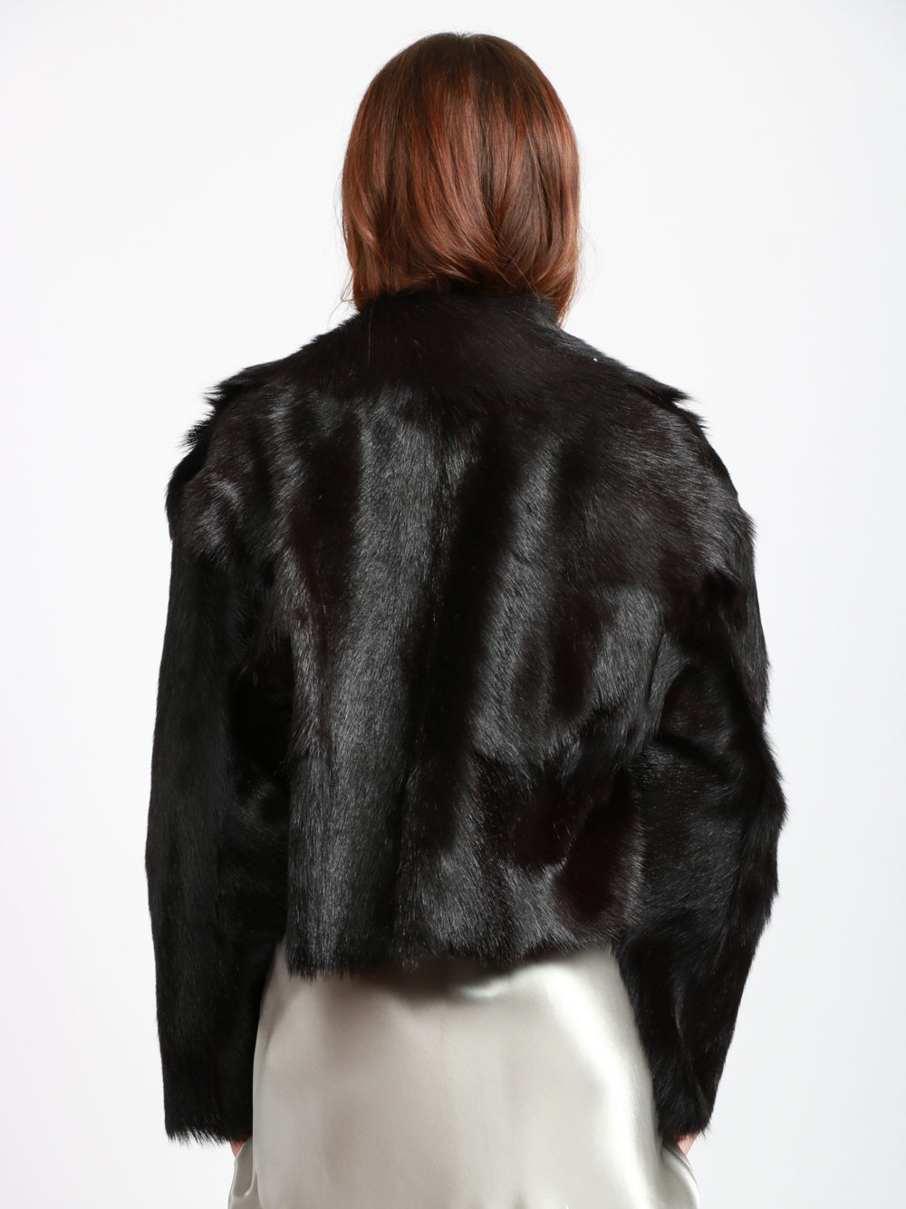 ALBERTA FERRETTI Giacca in Montone Double-Face Testa di Moro Nero Marrone