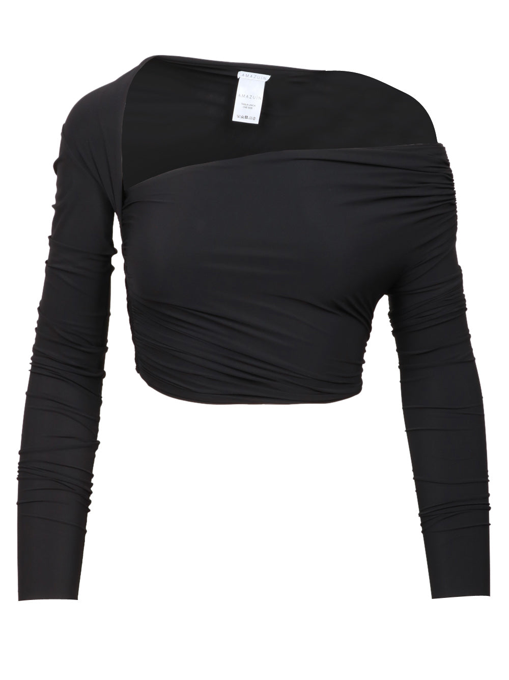 AMAZUIN Top Gabi Crop Nero Nero