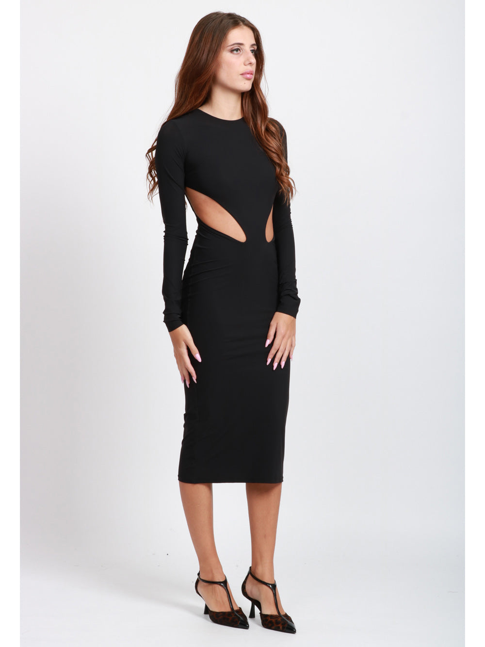 AMAZUIN Vestito Ieva Nero con Cut Out Laterali Nero