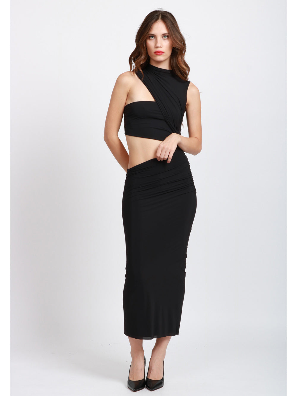 AMAZUIN Vestito Musia Nero con Cut Out Nero