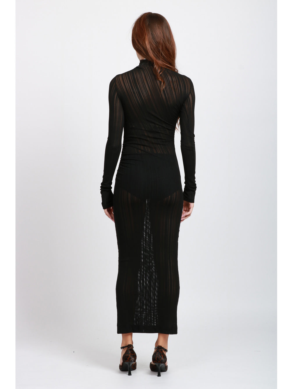 AMAZUIN Vestito Olga Tubino Nero Effetto Trasparente Nero