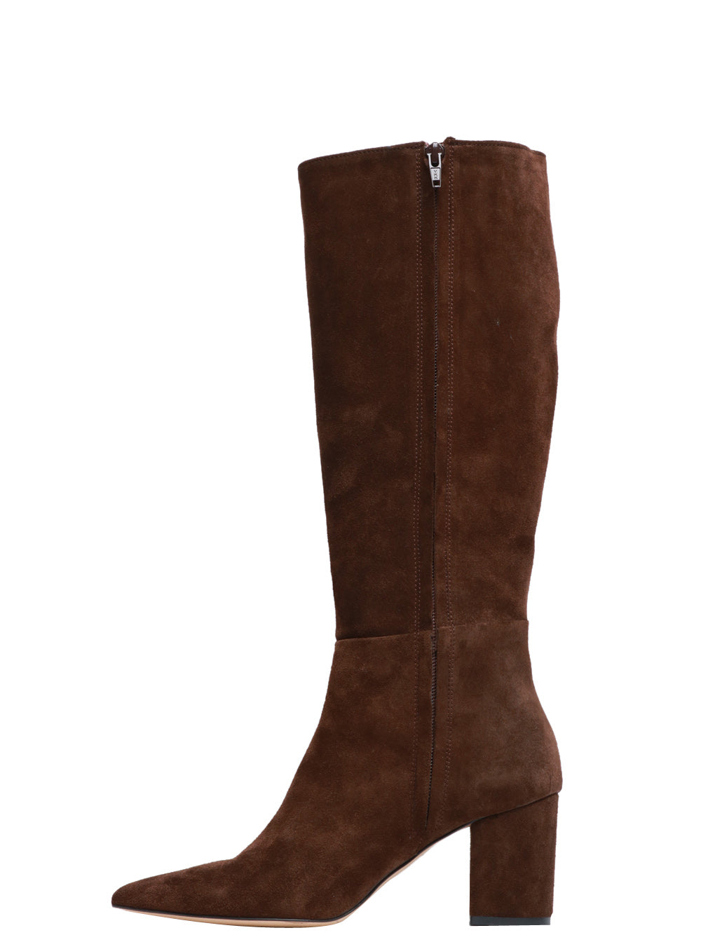 ARIA SHOES Stivali a Punta in Pelle Scamosciata Cuoio Testa di moro