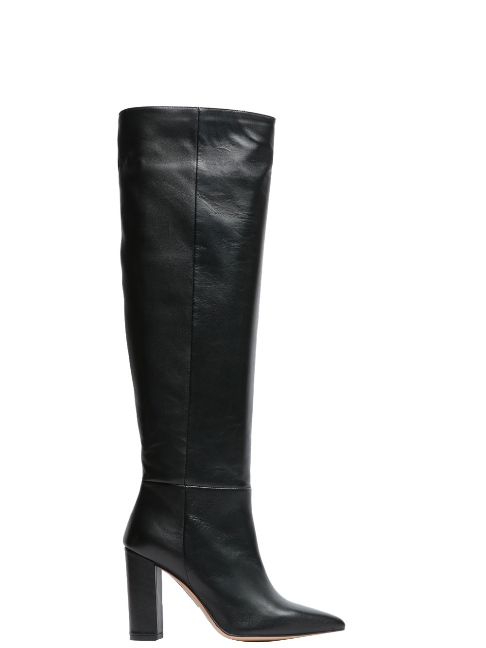 ARIA SHOES Stivali a Punta in Pelle Neri con Tacco Nero